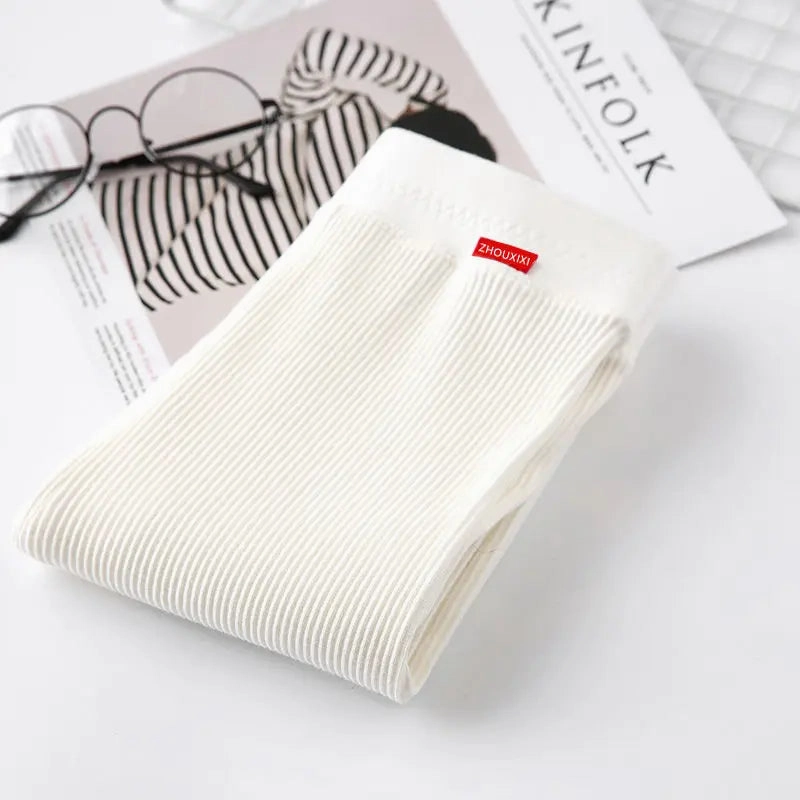 Ribbed Leggings For Women High Waist Warm Cotton Pants