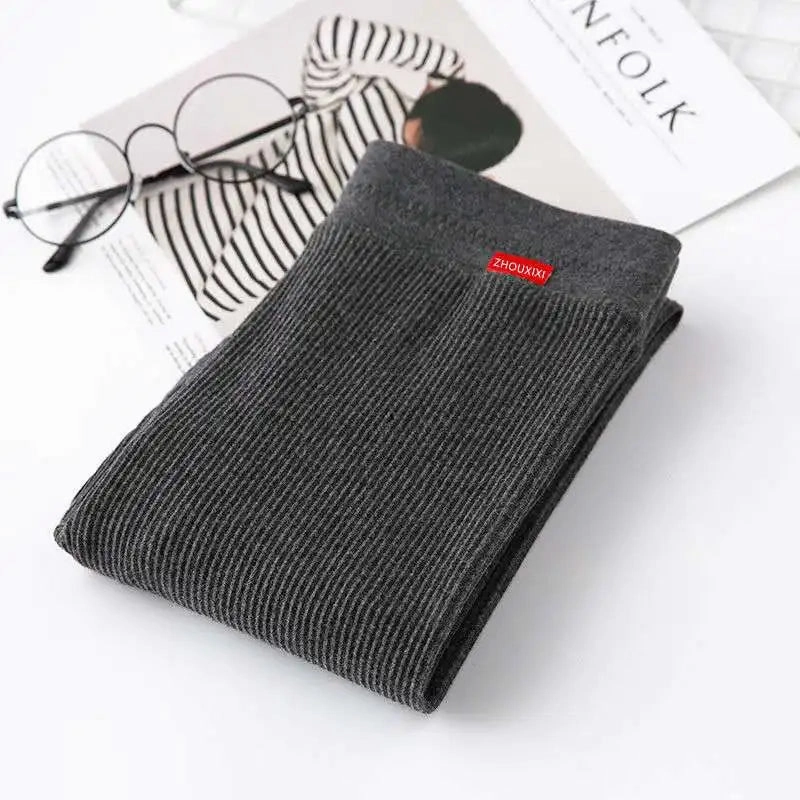 Ribbed Leggings For Women High Waist Warm Cotton Pants