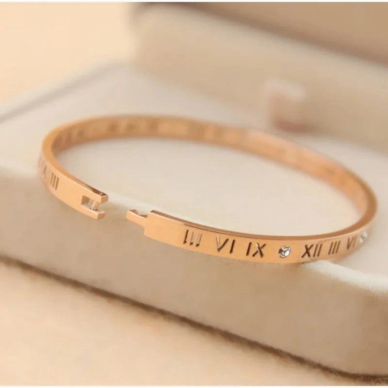 Roman Numerals Bracelet For Women Stainless Steel Luxury Fashion