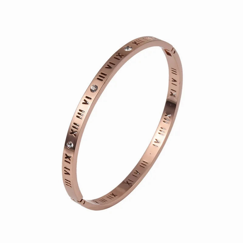 Roman Numerals Bracelet For Women Stainless Steel Luxury Fashion
