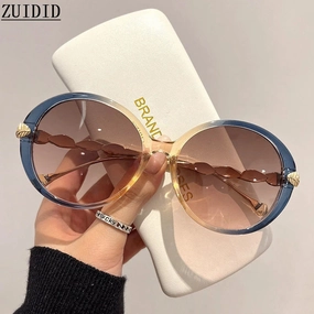 Round Sunglasses Women Oversized Luxury Retro Fashion Shades