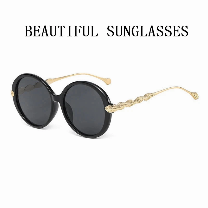 Round Sunglasses Women Oversized Luxury Retro Fashion Shades