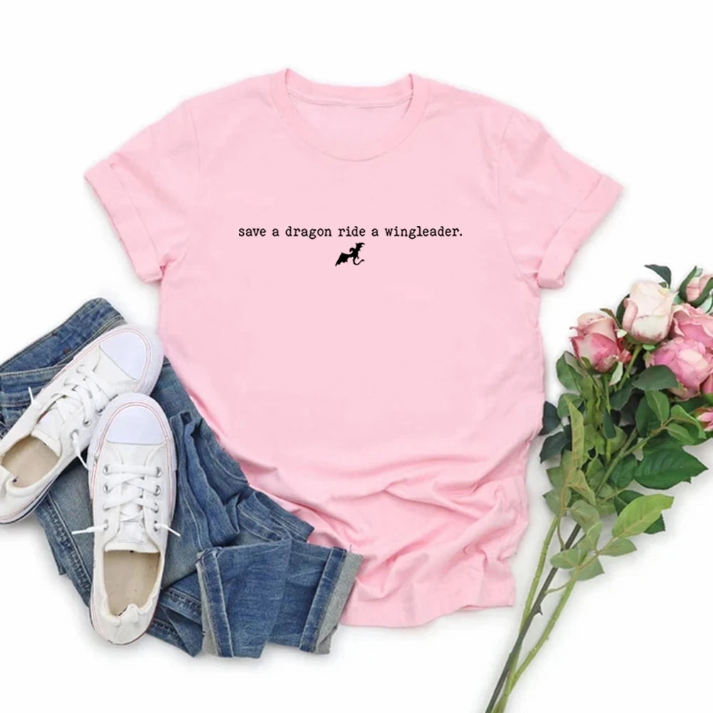 Save A Dragon Ride A Wingleader T Shirt Men Women Short Sleeve Fantasy Novel Tee Casual Fashion