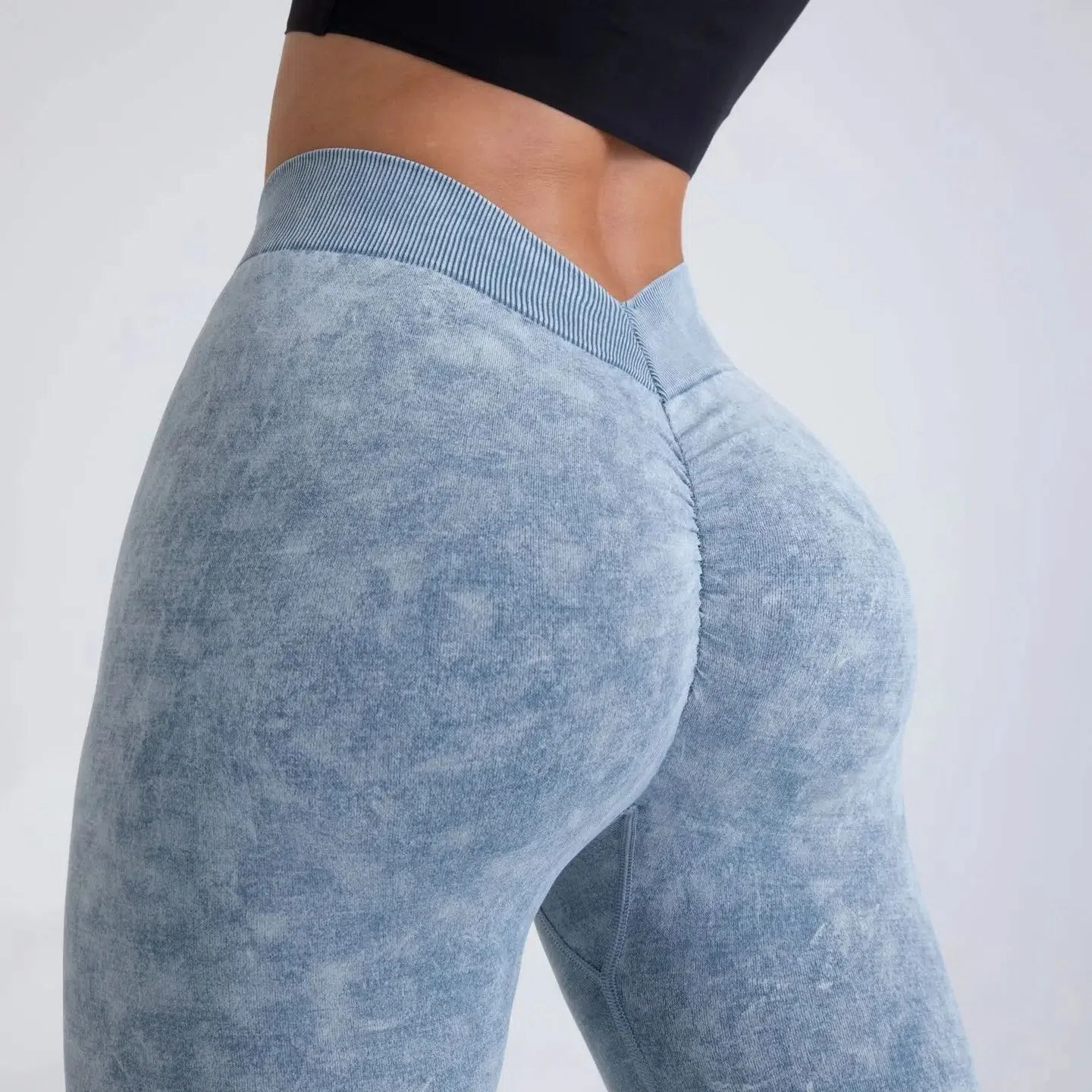 Seamless High Waist Yoga Pants Stretchy Peach Lifting Fit