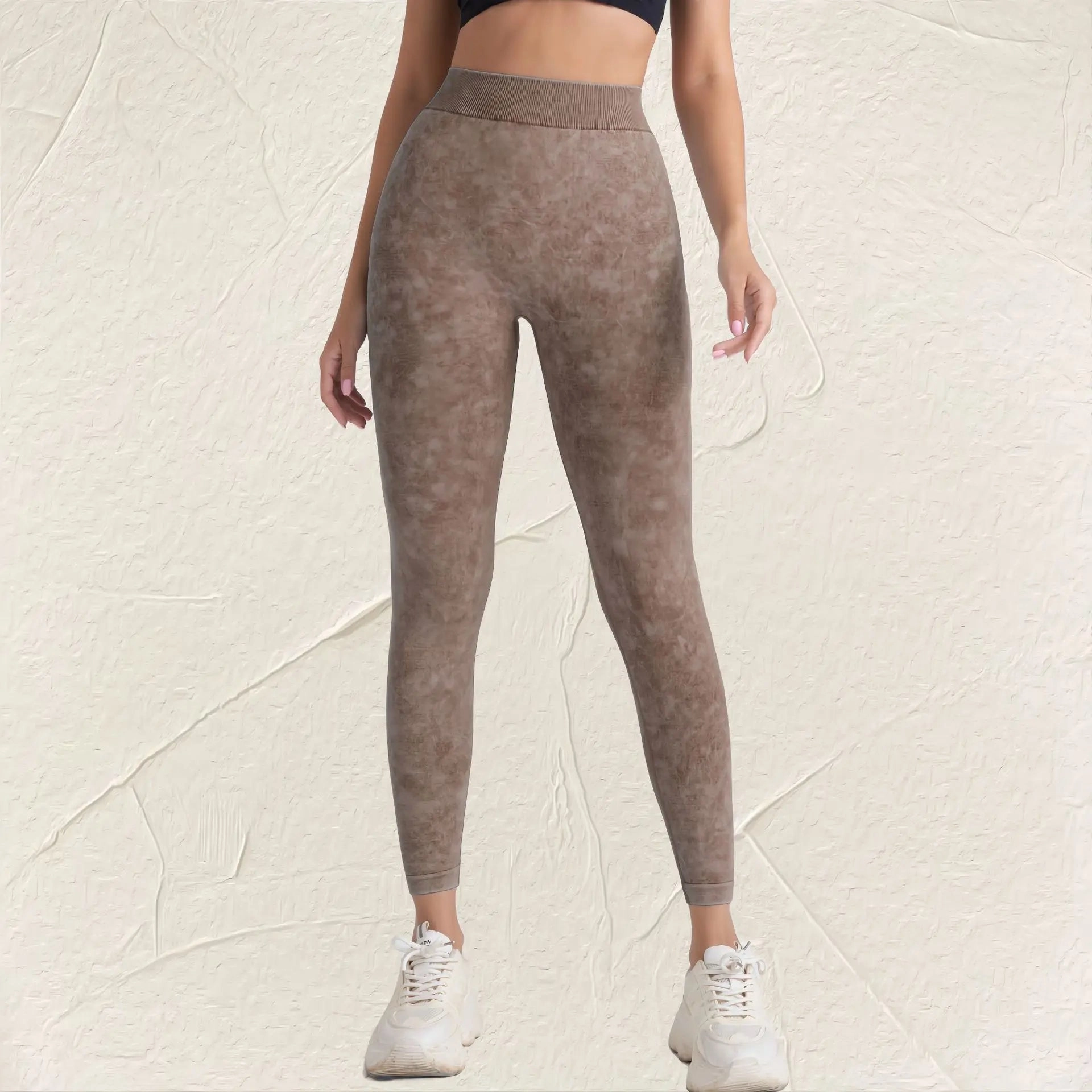 Seamless High Waist Yoga Pants Stretchy Peach Lifting Fit