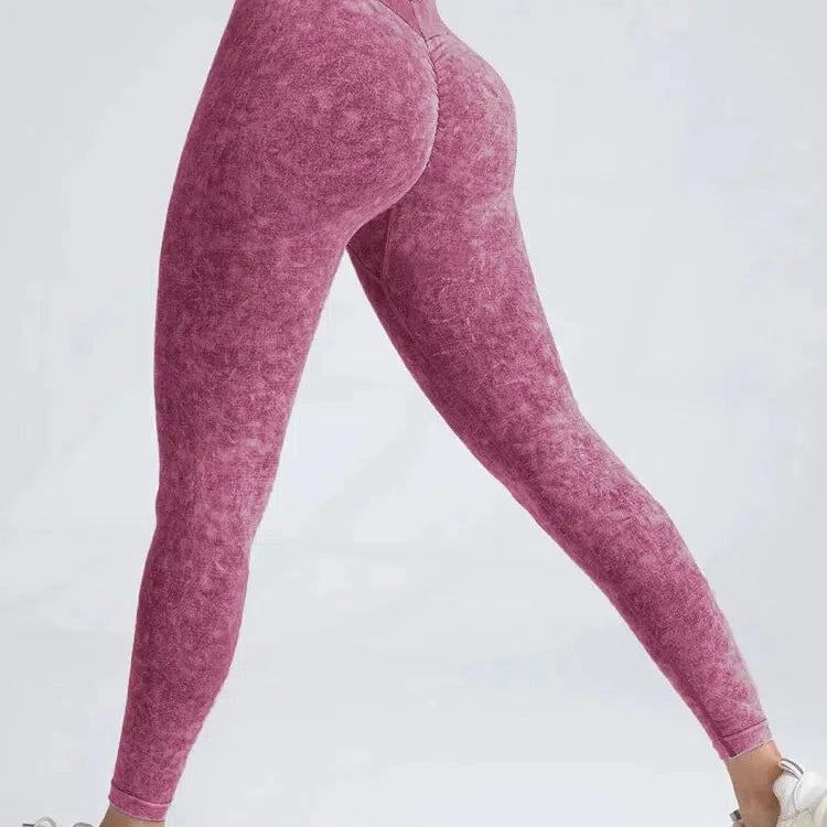 Seamless High Waist Yoga Pants Stretchy Peach Lifting Fit