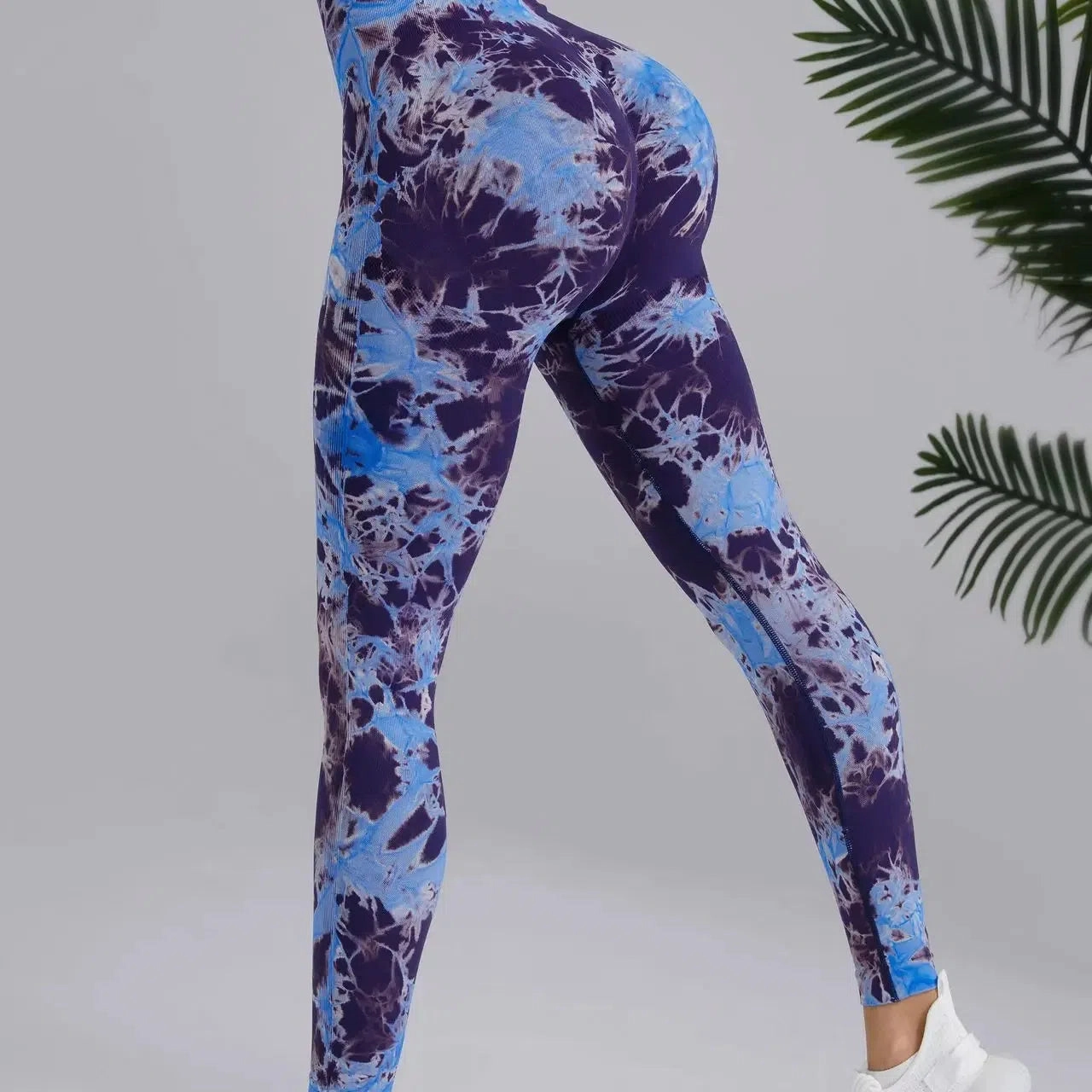 Seamless Peach Yoga Pants Women's Tie Dye High Waist Leggings