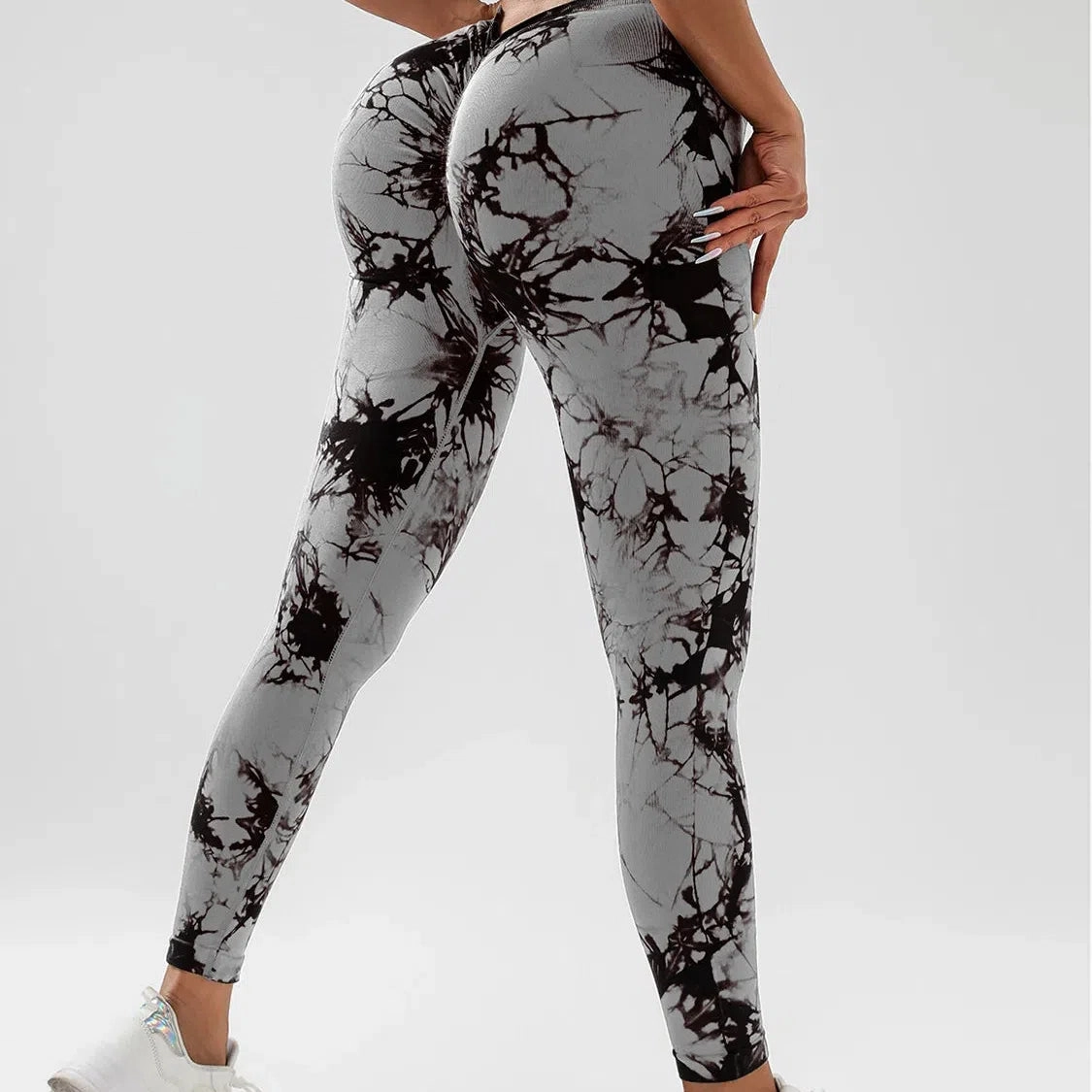 Seamless V-Buttocks Leggings Tie Dye Scrunch Butt Yoga Pants