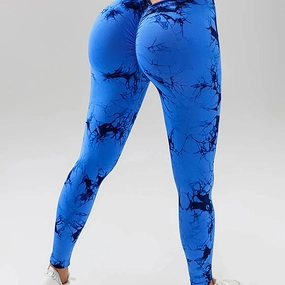 Seamless V-Buttocks Leggings Tie Dye Scrunch Butt Yoga Pants