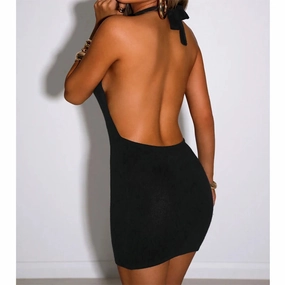 Sexy Bodycon Mini Dress Backless Spaghetti Straps Halter Outfits