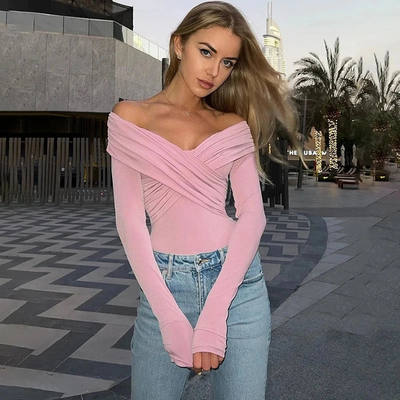 Sexy Bodysuits Women Fashion Long Sleeve Black Corset Rompers Slim Fit Casual Streetwear for Autumn Style