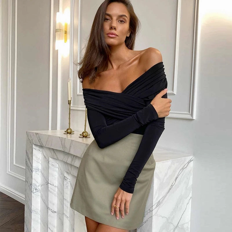 Sexy Bodysuits Women Fashion Long Sleeve Black Corset Rompers Slim Fit Casual Streetwear for Autumn Style