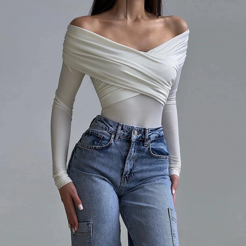 Sexy Bodysuits Women Fashion Long Sleeve Black Corset Rompers Slim Fit Casual Streetwear for Autumn Style