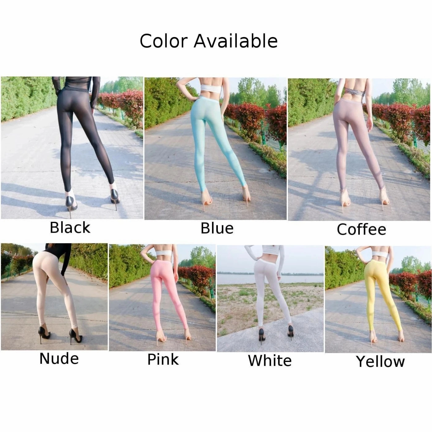 Sexy Silky See Through High Waist Slim Pencil Pants Leggings
