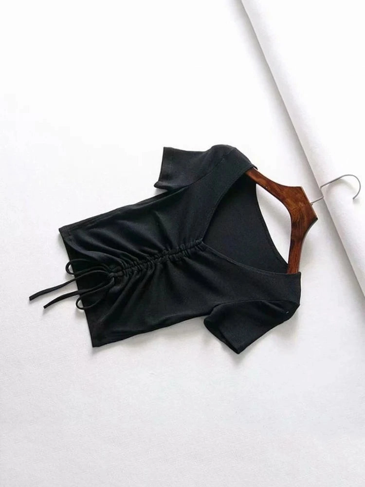 Sexy V Neck Cropped Tank Tops Women Slim Fit Ribbed Camis Candy Colors for Summer Party Streetwear