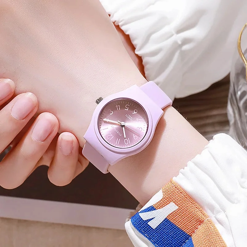 Silicone Strap Quartz Watch for Women Luxury Casual Fashion