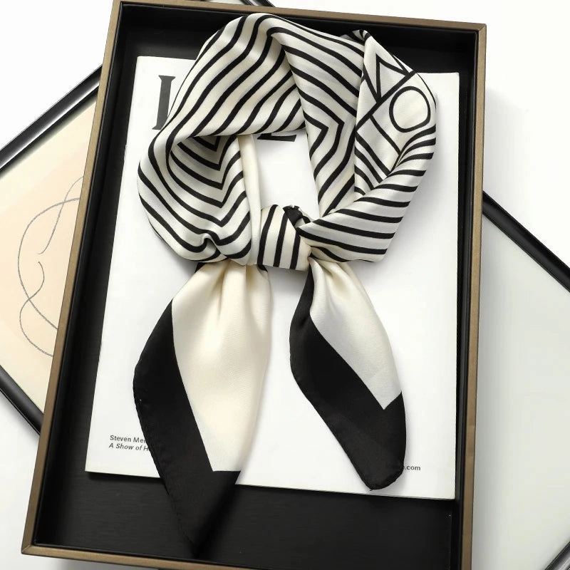 Silk Square Scarf Women Satin Bandana Print Hair Shawl