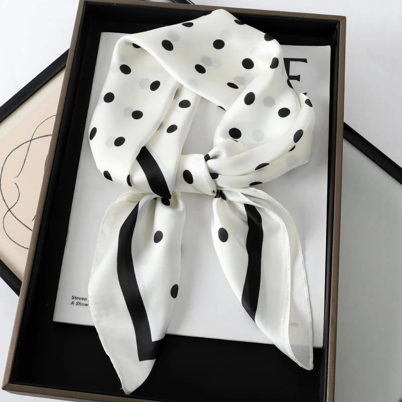 Silk Square Scarf Women Satin Bandana Print Hair Shawl