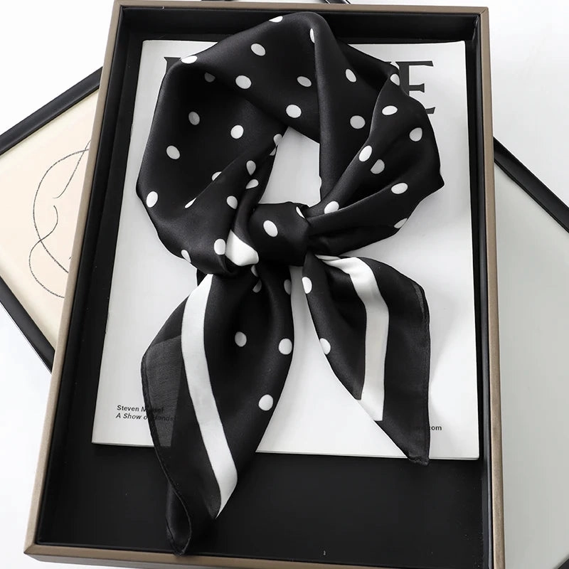 Silk Square Scarf Women Satin Bandana Print Hair Shawl