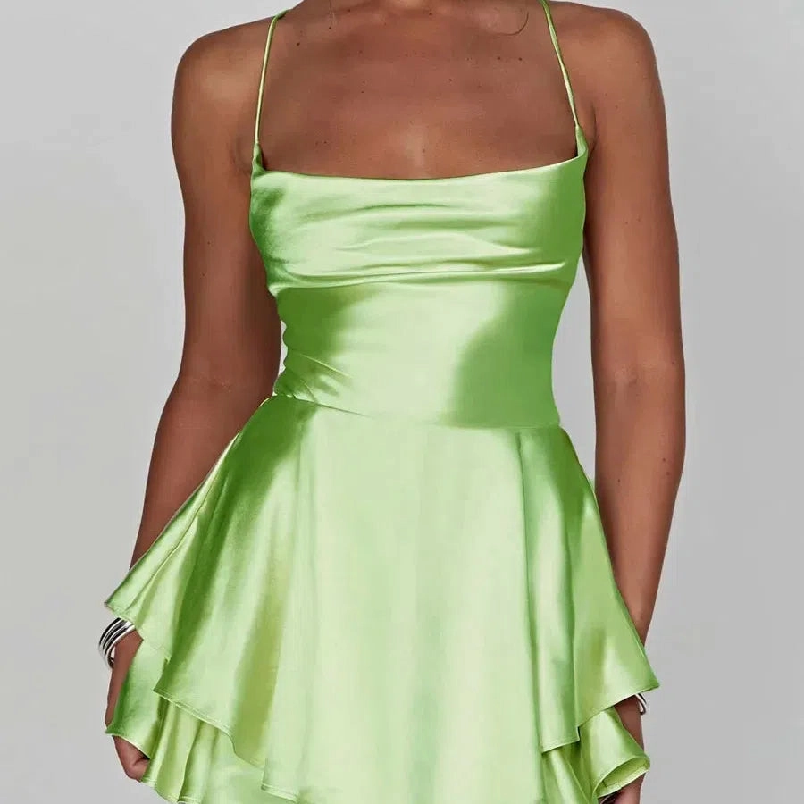 Simple Corset Dresses Women Solid Color Cami Playsuit