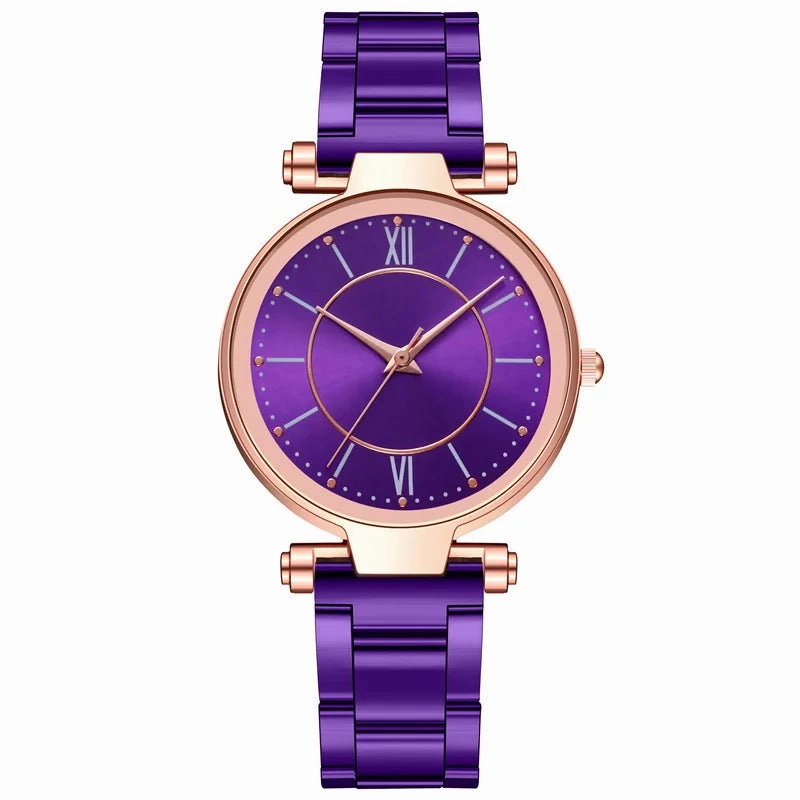 Simple Female Watch for Women Casual Stainless Steel Silver Band Elegant Quartz Analog Wrist Watch Reloj Mujer