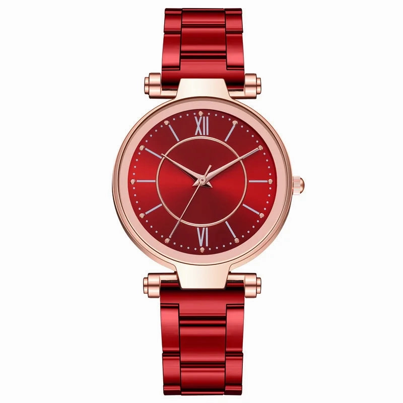 Simple Female Watch for Women Casual Stainless Steel Silver Band Elegant Quartz Analog Wrist Watch Reloj Mujer
