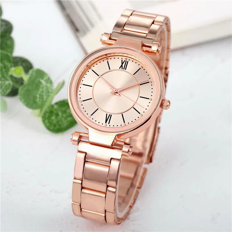 Simple Female Watch for Women Casual Stainless Steel Silver Band Elegant Quartz Analog Wrist Watch Reloj Mujer