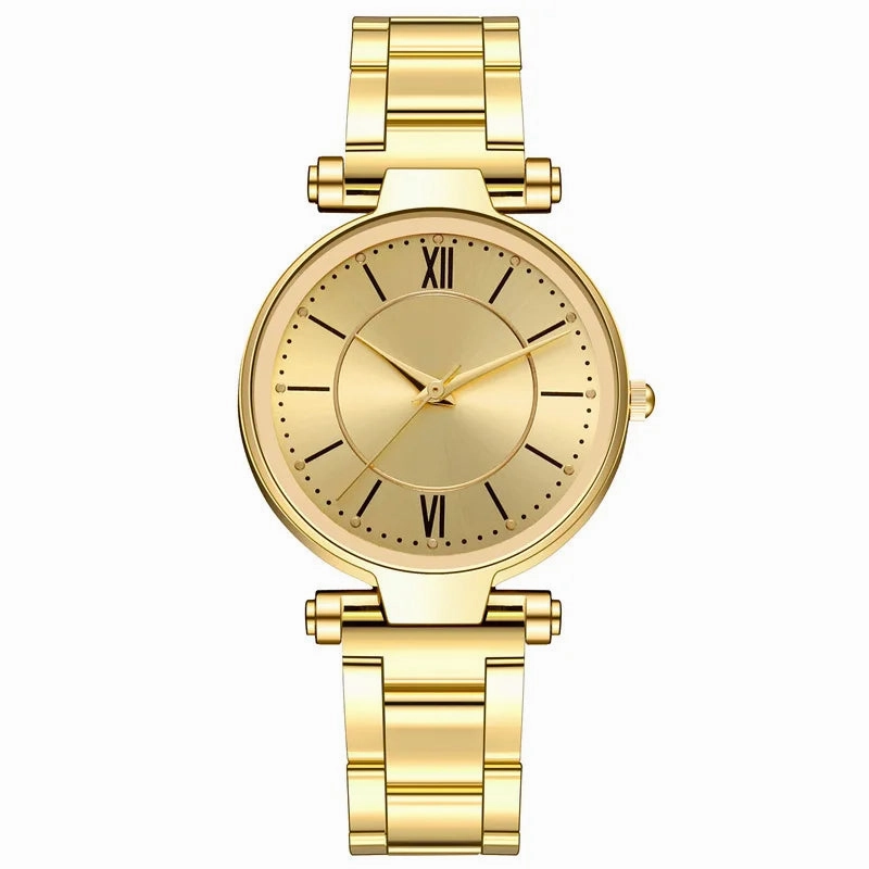 Simple Female Watch for Women Casual Stainless Steel Silver Band Elegant Quartz Analog Wrist Watch Reloj Mujer