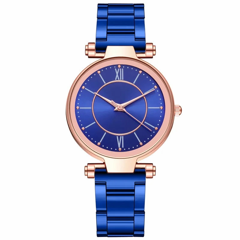 Simple Female Watch for Women Casual Stainless Steel Silver Band Elegant Quartz Analog Wrist Watch Reloj Mujer