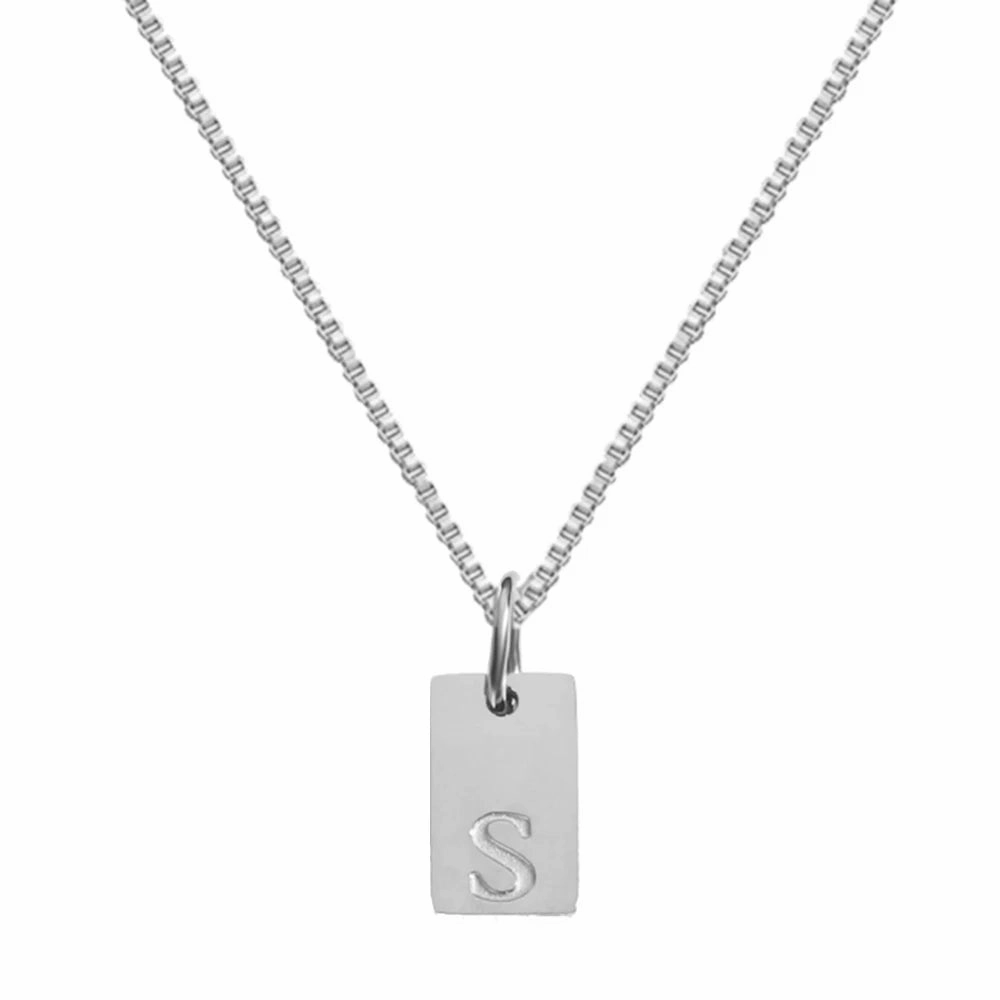 Simple Style Choker Women Stainless Steel Pendant Necklace