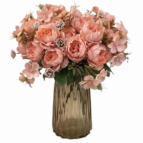 Simulated Peony Bouquet Silk Fake Flowers for Home Decor