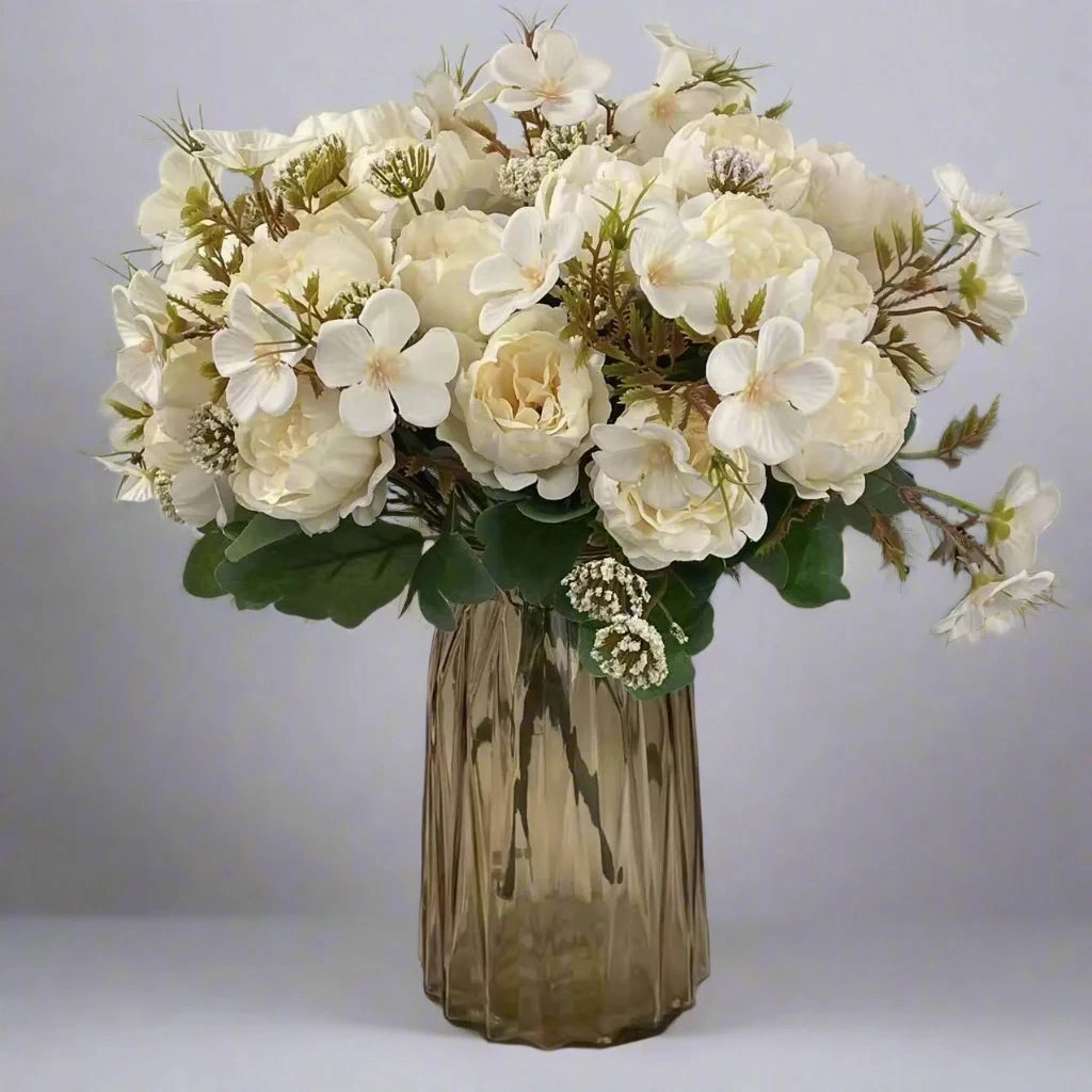 Simulated Peony Bouquet Silk Fake Flowers for Home Decor