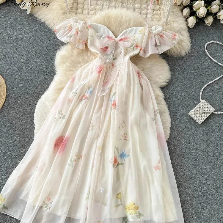 SINGREINY Off the Shoulder Sexy Strap Dress for Summer Elegance