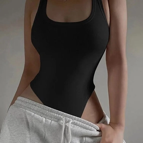 Sleeveless Knit Bodysuit Hot Summer Sexy Off Shoulder Casual ClubWear