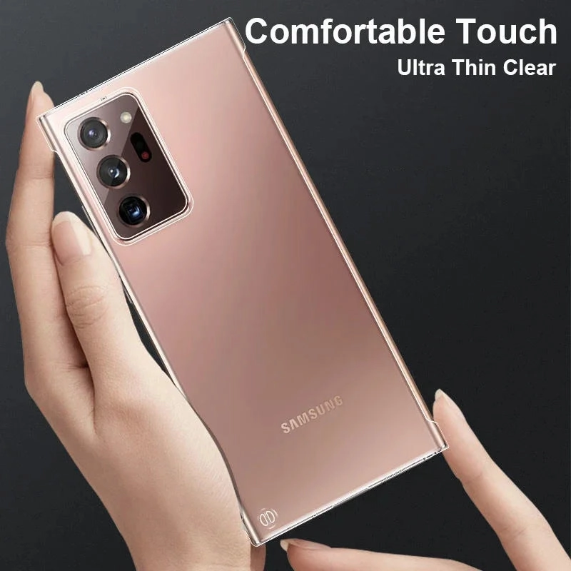 Slim Frameless Clear Phone Case For Samsung Galaxy S24 S23 S22 S21 S20 Ultra Thin Plastic Hard Back Cover