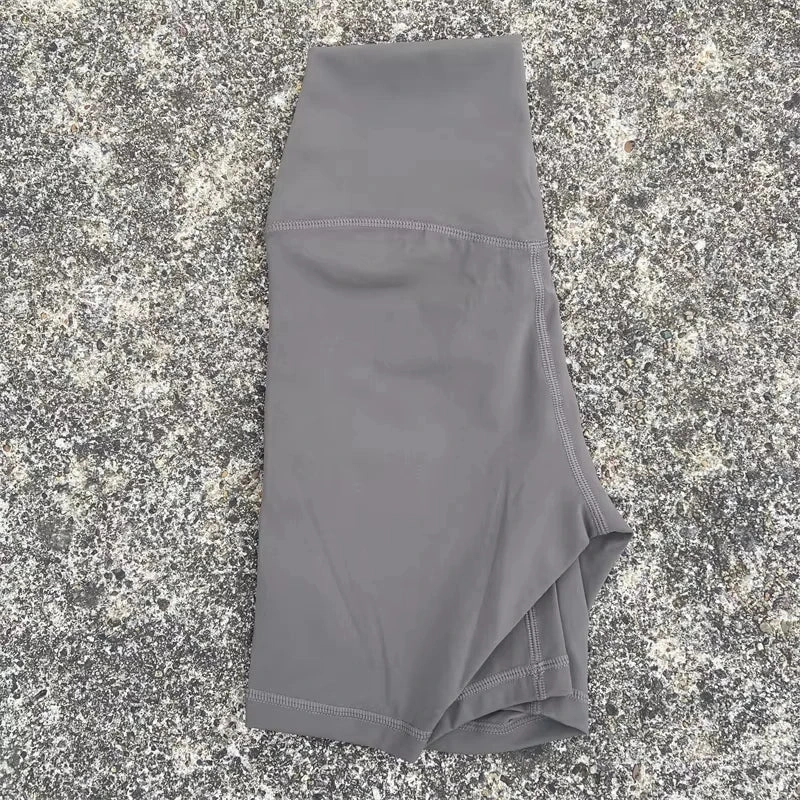 Solid Color Tight Athletic Women's High Waist Yoga Shorts