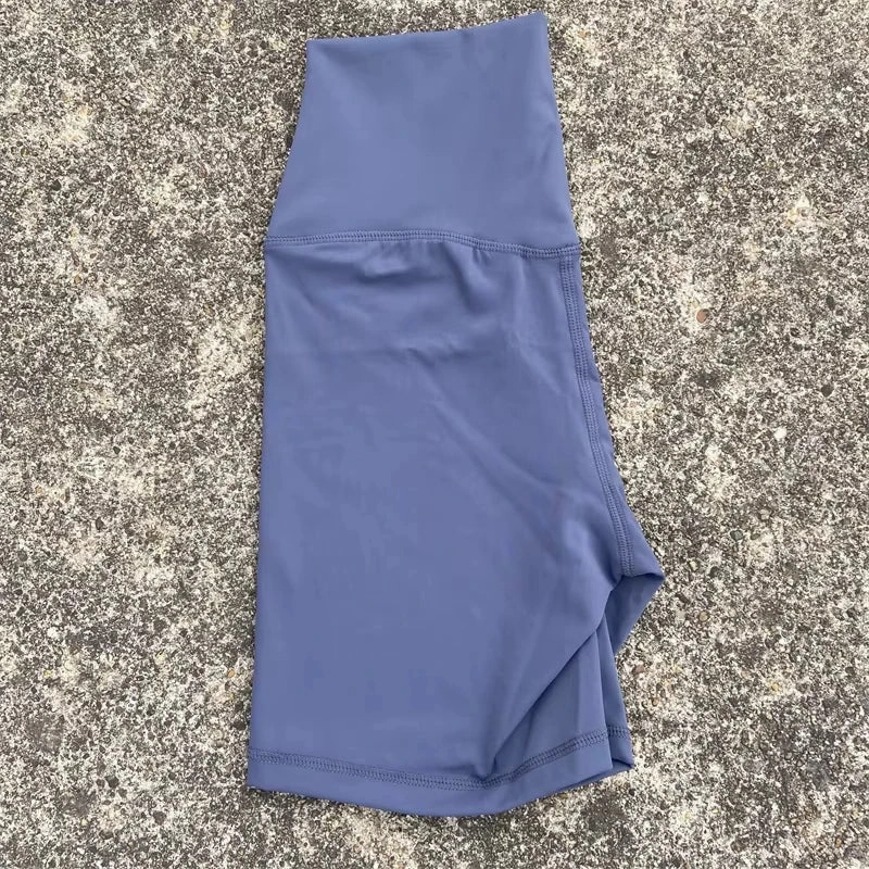Solid Color Tight Athletic Women's High Waist Yoga Shorts