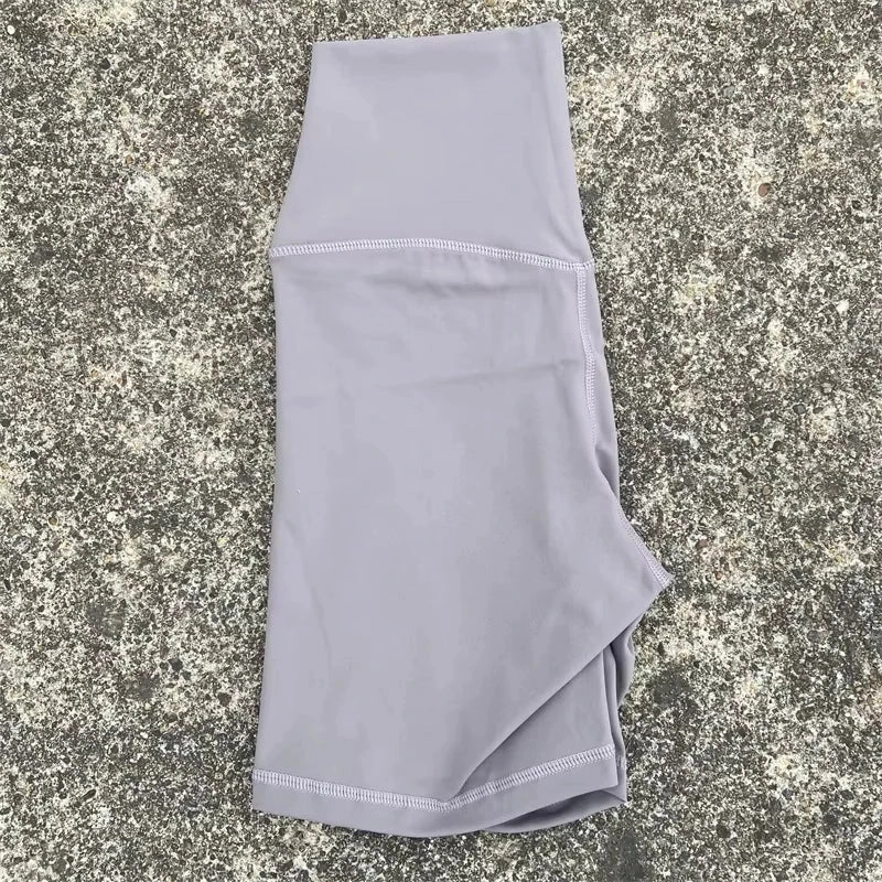 Solid Color Tight Athletic Women's High Waist Yoga Shorts