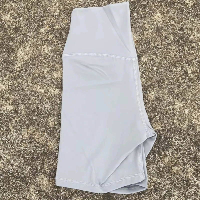 Solid Color Tight Athletic Women's High Waist Yoga Shorts
