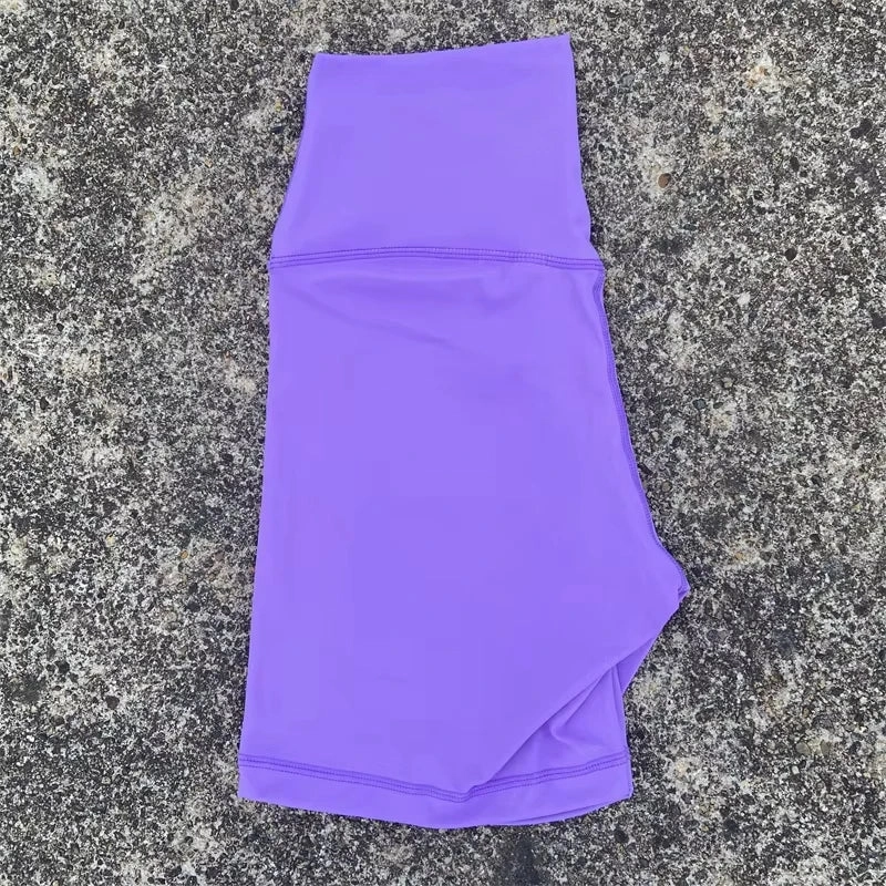 Solid Color Tight Athletic Women's High Waist Yoga Shorts