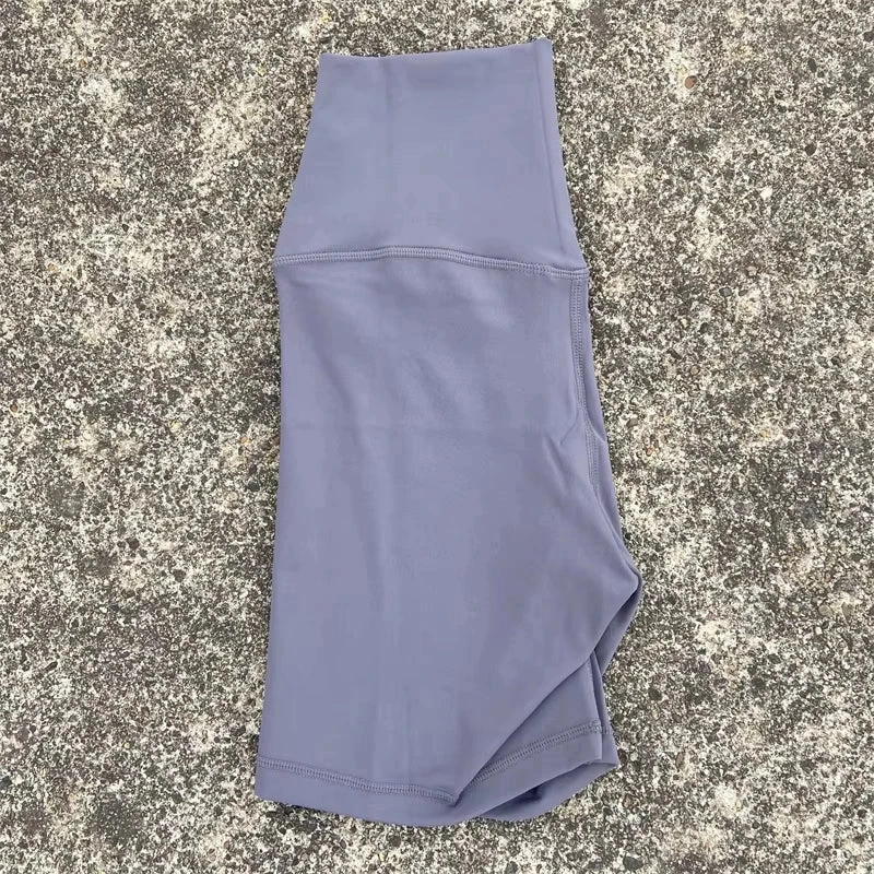 Solid Color Tight Athletic Women's High Waist Yoga Shorts