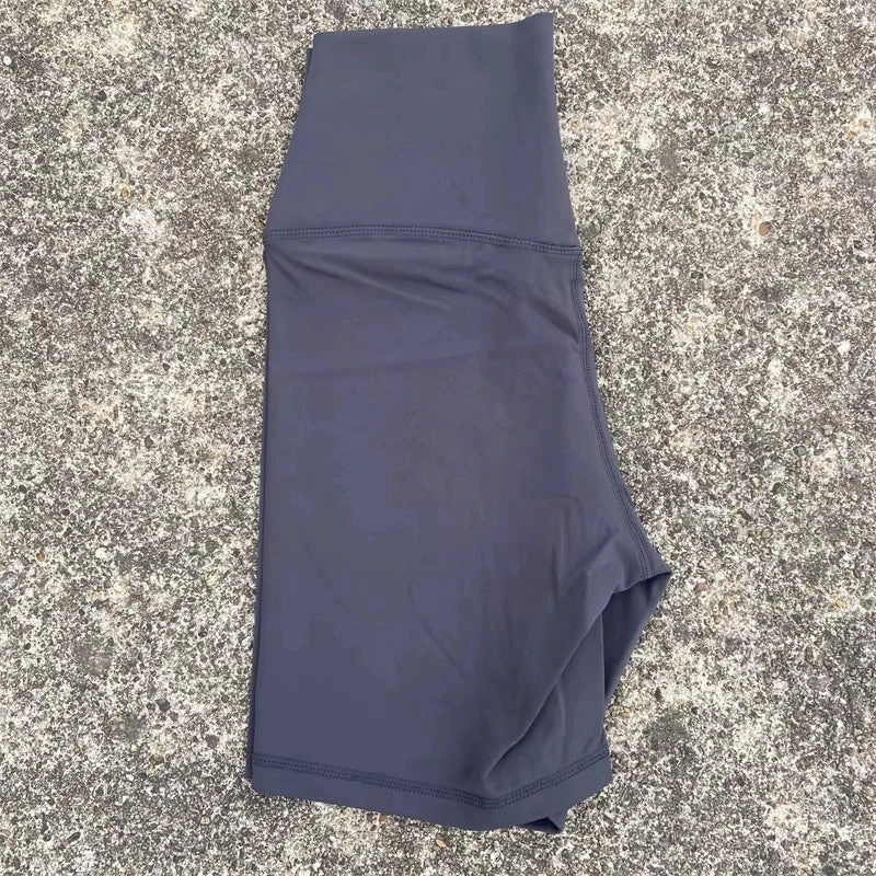 Solid Color Tight Athletic Women's High Waist Yoga Shorts