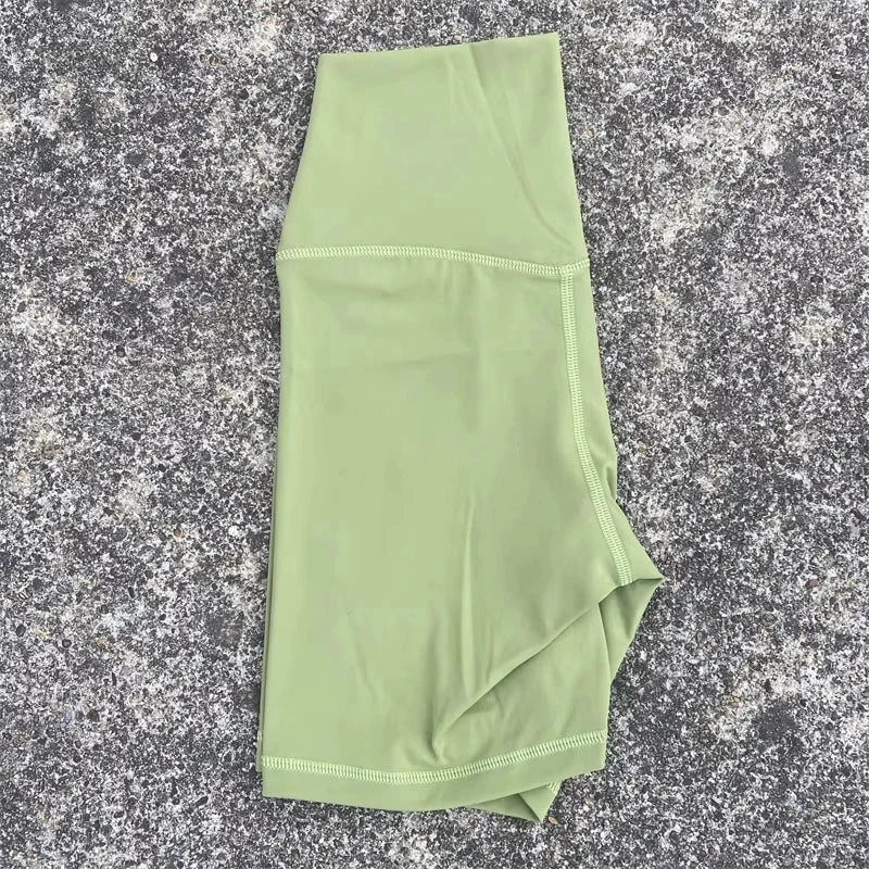 Solid Color Tight Athletic Women's High Waist Yoga Shorts