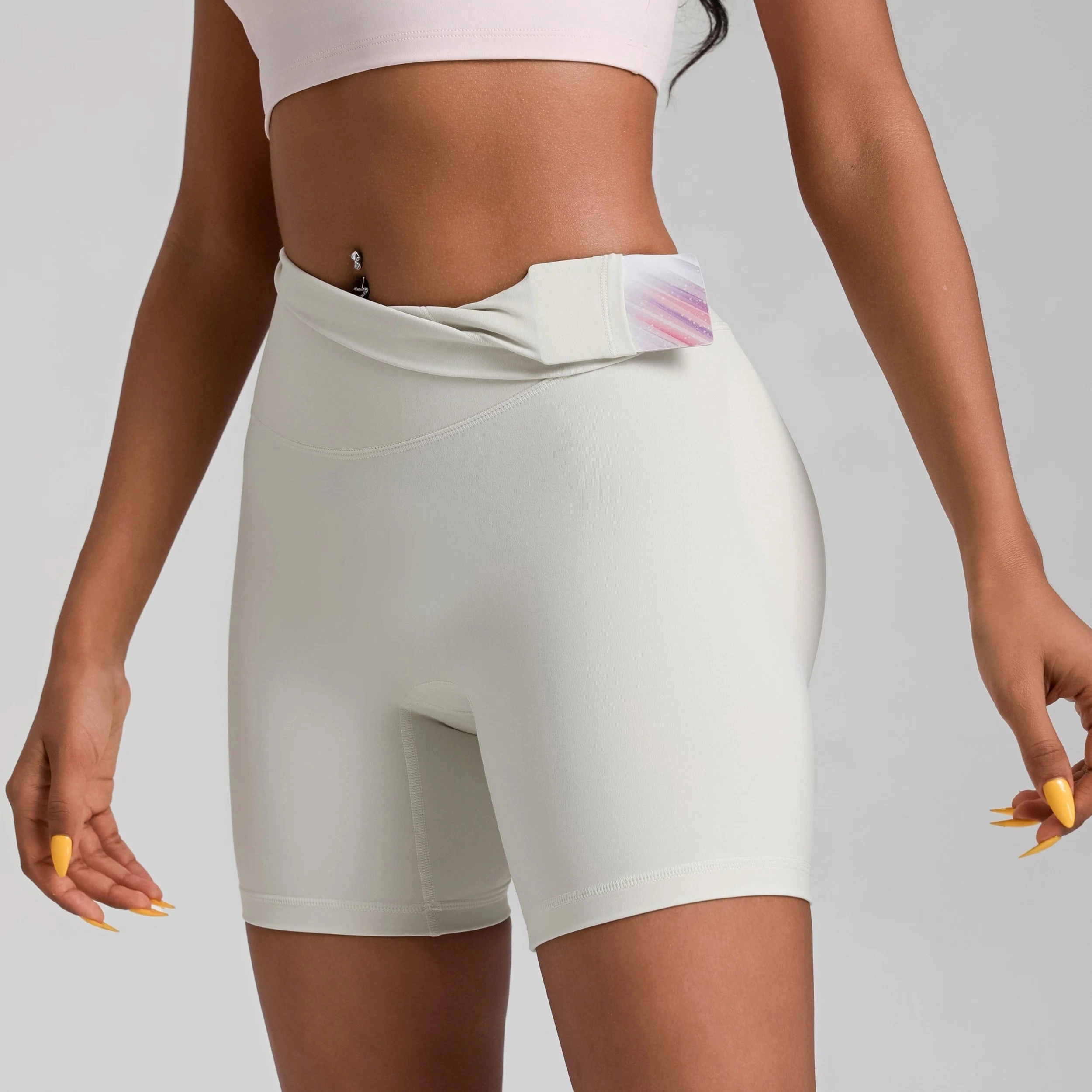 Solid Color Tight Athletic Women's High Waist Yoga Shorts