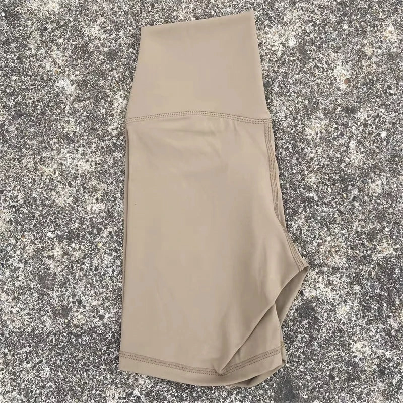 Solid Color Tight Athletic Women's High Waist Yoga Shorts
