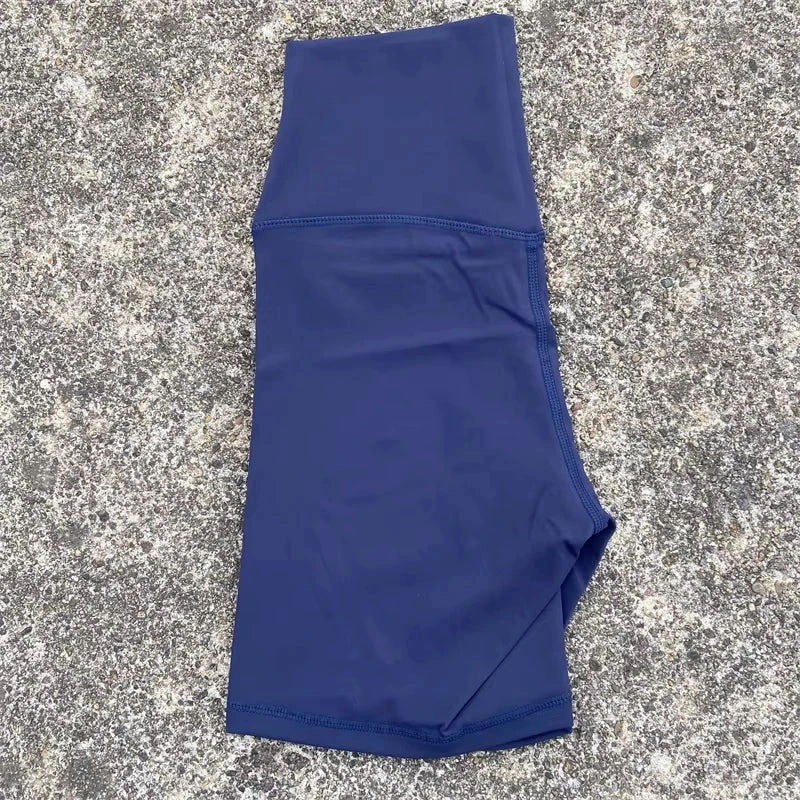 Solid Color Tight Athletic Women's High Waist Yoga Shorts