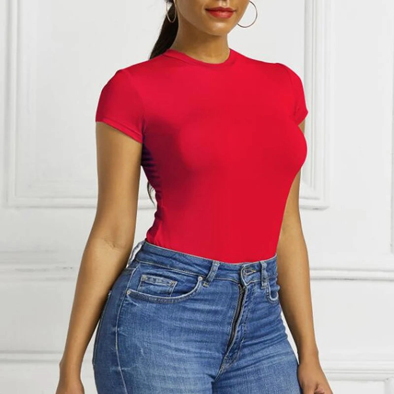 Solid One Piece Bodysuit Short Sleeve O Neck Sexy Open Overall for Women Tight Fitting Body Top Perfect for Summer Parties and Clubbing