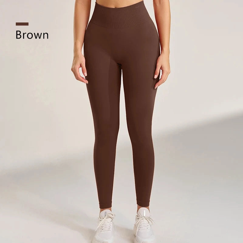 Sports High Waisted Hip Peach Bottoms Fitness Yoga Pants Jogging Cycling Skinny Nine Pants Women's Seamless Leggings