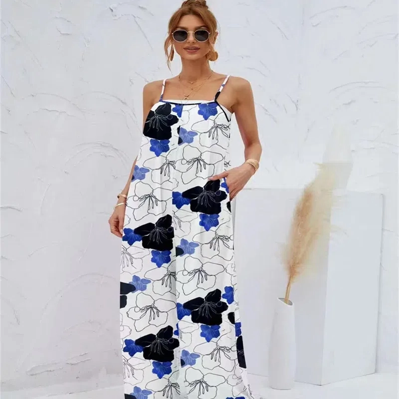 Spring and Summer Ladies Digital Printing Color Gradient Jumpsuit