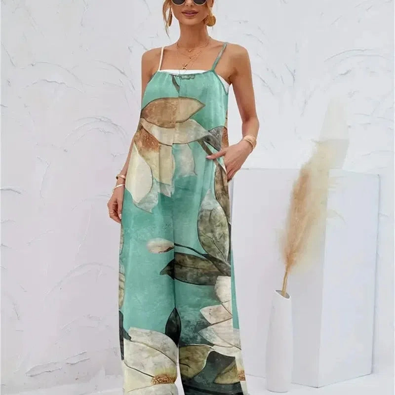 Spring and Summer Ladies Digital Printing Color Gradient Jumpsuit
